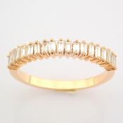 Certificated 14K Rose/Pink Gold Baguette Diamond Ring (Total 0.44 Ct. Stone)