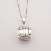 Certificated 14k White Gold Diamond Pendant (Total 0.3 Ct. Stone)