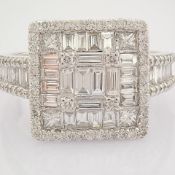 Certificated 14K White Gold Diamond Ring (Total 1.38 Ct. Stone)