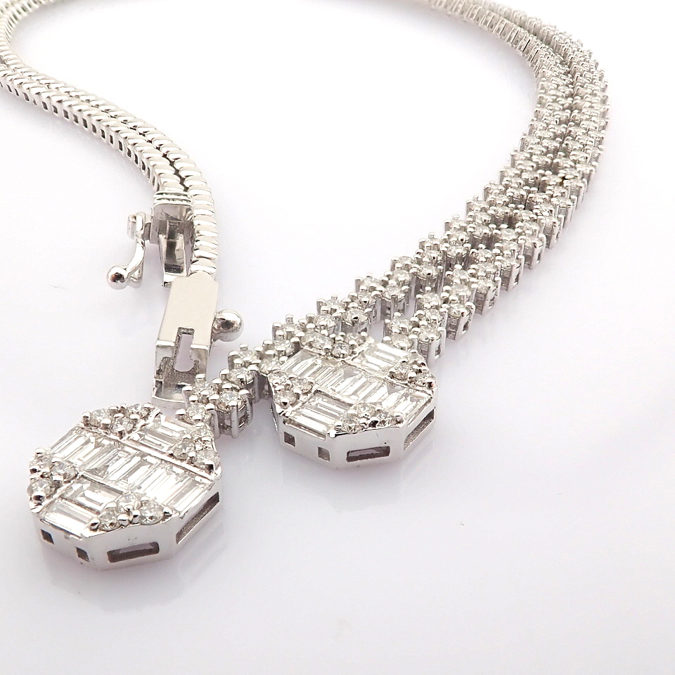 Certificated 14K White Gold Diamond Necklace (Total 3.52 Ct. Stone) - Image 12 of 20