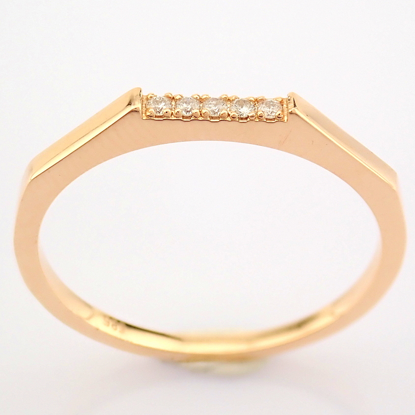 Certificated 14K Rose/Pink Gold Diamond Ring (Total 0.02 Ct. Stone) - Image 3 of 10