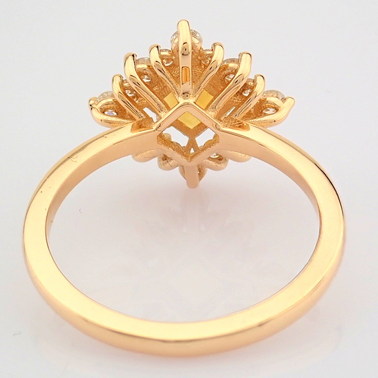 Certificated 14K Rose/Pink Gold Diamond & Citrin Ring (Total 0.97 Ct. Stone) - Image 7 of 9