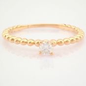 Certificated 14K Rose/Pink Gold Diamond Ring (Total 0.13 Ct. Stone)