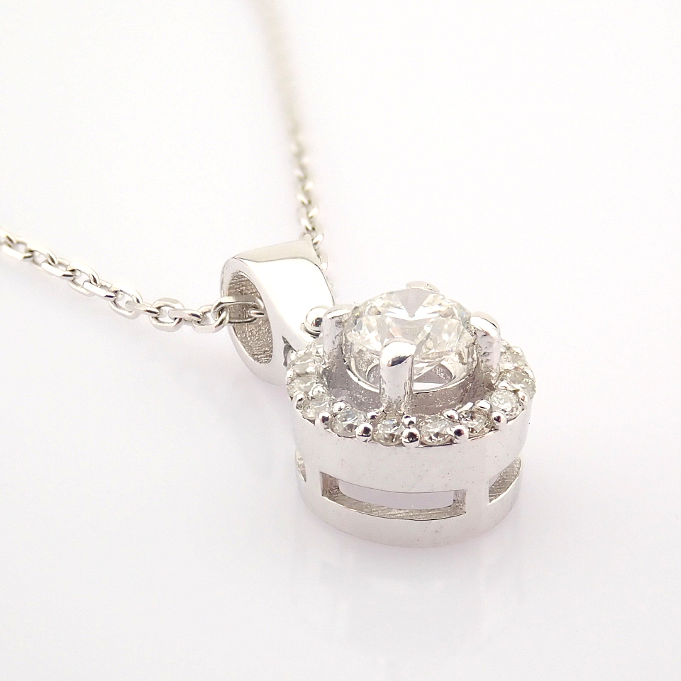 Certificated 14k White Gold Diamond Pendant (Total 0.28 Ct. Stone) - Image 7 of 13