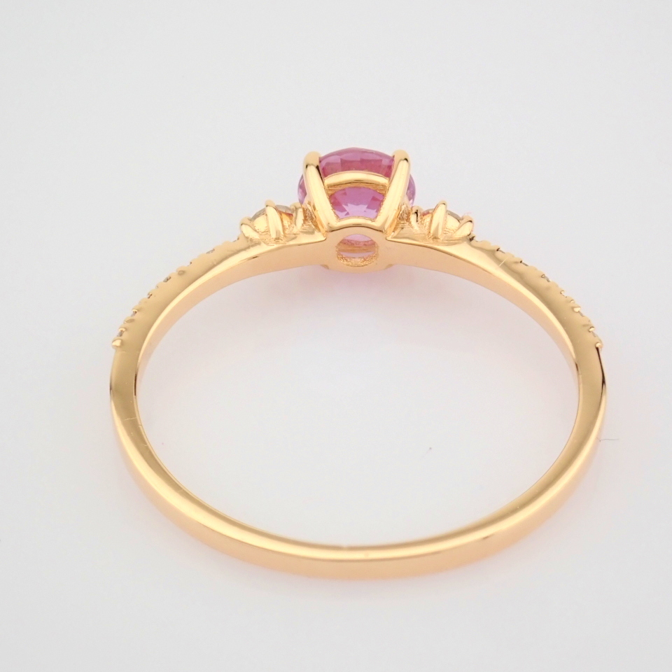 Certificated 14K Rose/Pink Gold Diamond Ring (Total 0.85 Ct. Stone) - Image 7 of 8