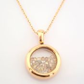 Certificated 14K Rose/Pink Gold Fancy Diamond Necklace (Total 1.14 Ct. Stone)