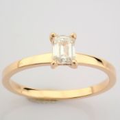 Certificated 14K Rose/Pink Gold Baguette Diamond Ring (Total 0.34 Ct. Stone)