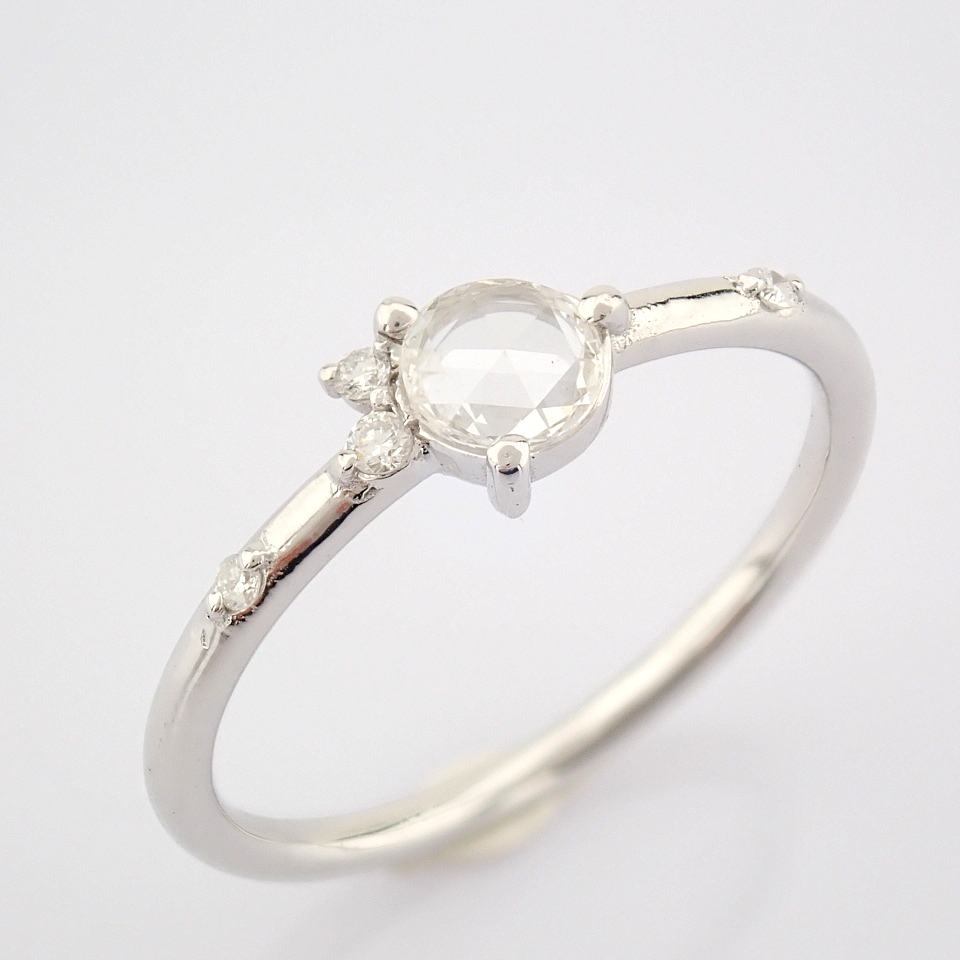 Certificated 14K White Gold Diamond Ring (Total 0.22 Ct. Stone) - Image 5 of 12