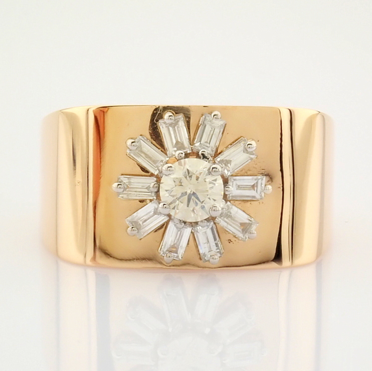 Certificated 14K Rose/Pink Gold Fancy Diamond & Baguette Diamond Ring (Total 0.54 c... - Image 3 of 7