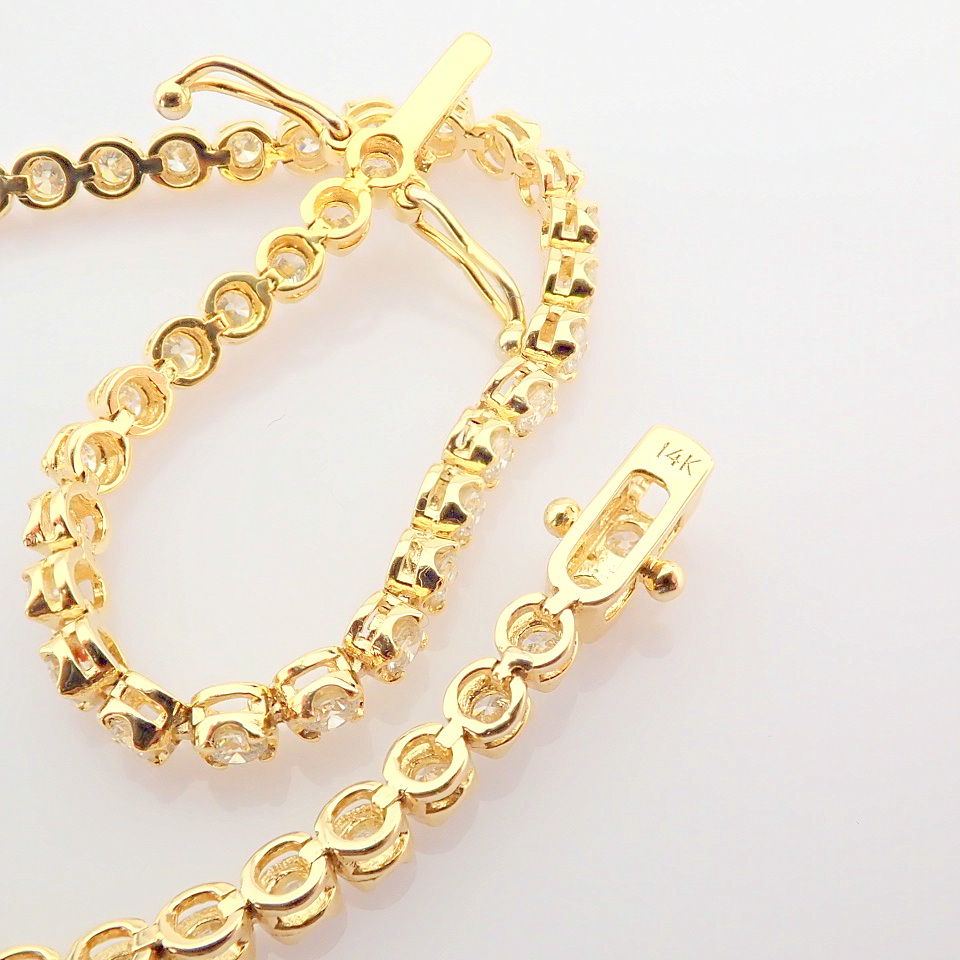 14K Yellow Gold Diamond Bracelet - Image 5 of 14