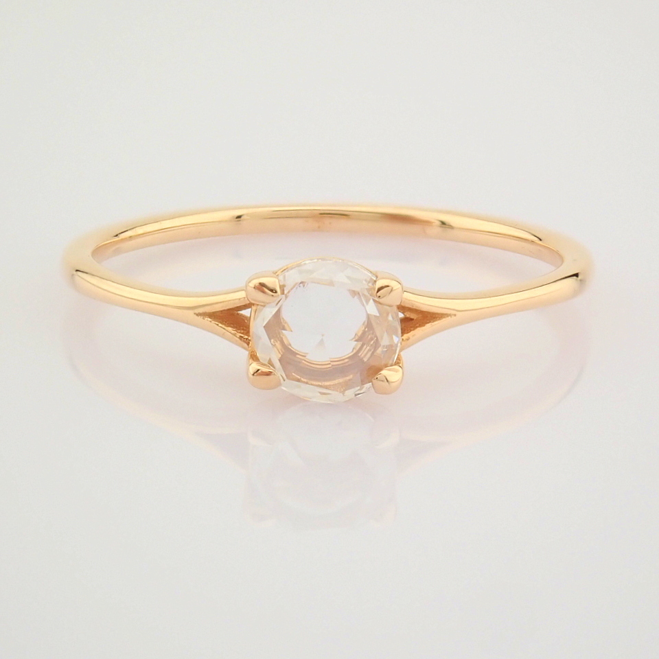 Certificated 14K Rose/Pink Gold Rose Cut Diamond Ring (Total 0.2 Ct. Stone) - Image 5 of 8