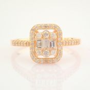 Certificated 14K Rose/Pink Gold Diamond Ring (Total 0.52 Ct. Stone)