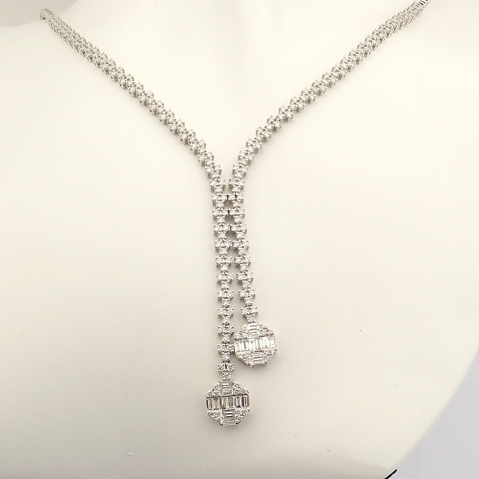 Certificated 14K White Gold Diamond Necklace (Total 3.52 Ct. Stone) - Image 5 of 20