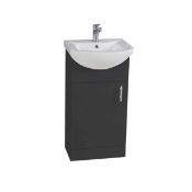 New (U72) 450mm Anthracite Vanity Unit. RRP £309.99. The 450mm Unit Features A Beautiful And...