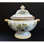 Vintage French Faitmain Decor Moustiers Lidded Serving Dish/Tureen