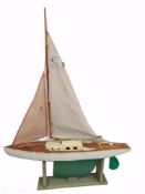 Mid 20th Century Pond Yacht Measures 23 inches long by 31 inches tall