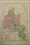 Antique Map 1899 G. W Bacon & Co Oxfordshire. Not Framed. Measures 35cm by 53cm