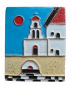 Studio Pottery Wall Tile Mediterranean Scene