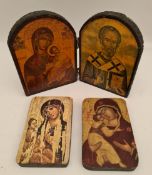 Vintage 3 x Religious Icons Virgin & Child Madonna & Child & 1 Other