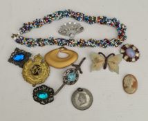 Costume Jewellery Vintage Parcel of Brooches etc Includes Butterfly & Kilt Pin.