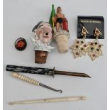 Vintage Parcel of Bottle Stops Jewellery & Button Hooks. The rag puller measures 6 inches long.