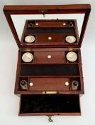 An antique mahogany Ladies Vanity Box, mahogany, with fitted interior