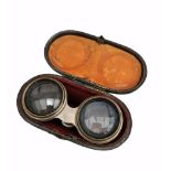 Antique Pair Field & Marine Achromatic Day & Night Binoculars In Leather Case