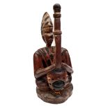 Vintage Asian Carved Sculpture Musician Figure