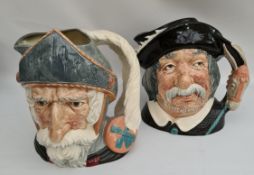 Vintage 2 Large Royal Doulton Character Jugs Sancho Panca and Don Quixote