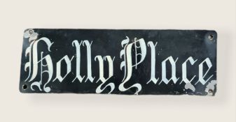 Vintage Tin Name Sign Holly Place . Measures 13 inches wide.