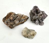 Collectable Minerals 3 UK Fluorites. The largest measures 5 inches wide