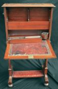 Antiques Edwardian Slim Ladies Upright Writing Desk. Drop down door or desk top to the front