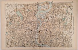Antique Map 1899 G. W Bacon & Co London East. Not Framed.