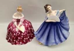 Vintage 2 x Royal Doulton Figures HN2471 Victoria and HN2791 Elaine