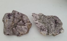 Collectable Minerals 2 UK Fluorites. The largest measures 4 inches wide