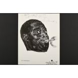 LOUIS ARMSTRONG (1901-1971) Original signature