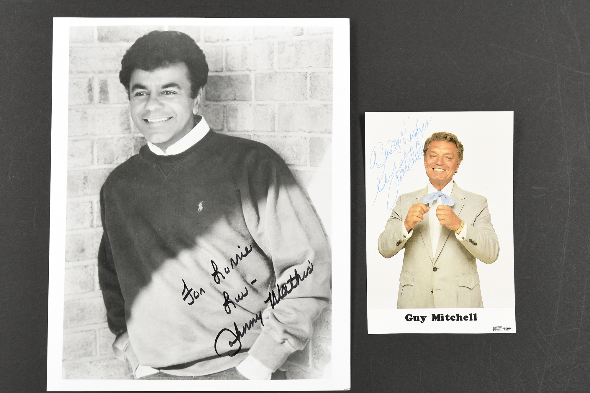 JOHNNY MATHIS & GUY MITCHELL Original signatures