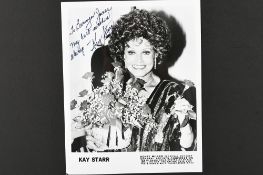KAY STARR (1922-2016) Original signature