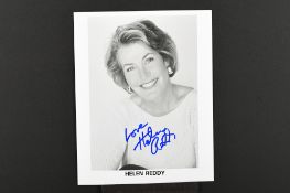 HELEN REDDY (1941-2020) Original signature