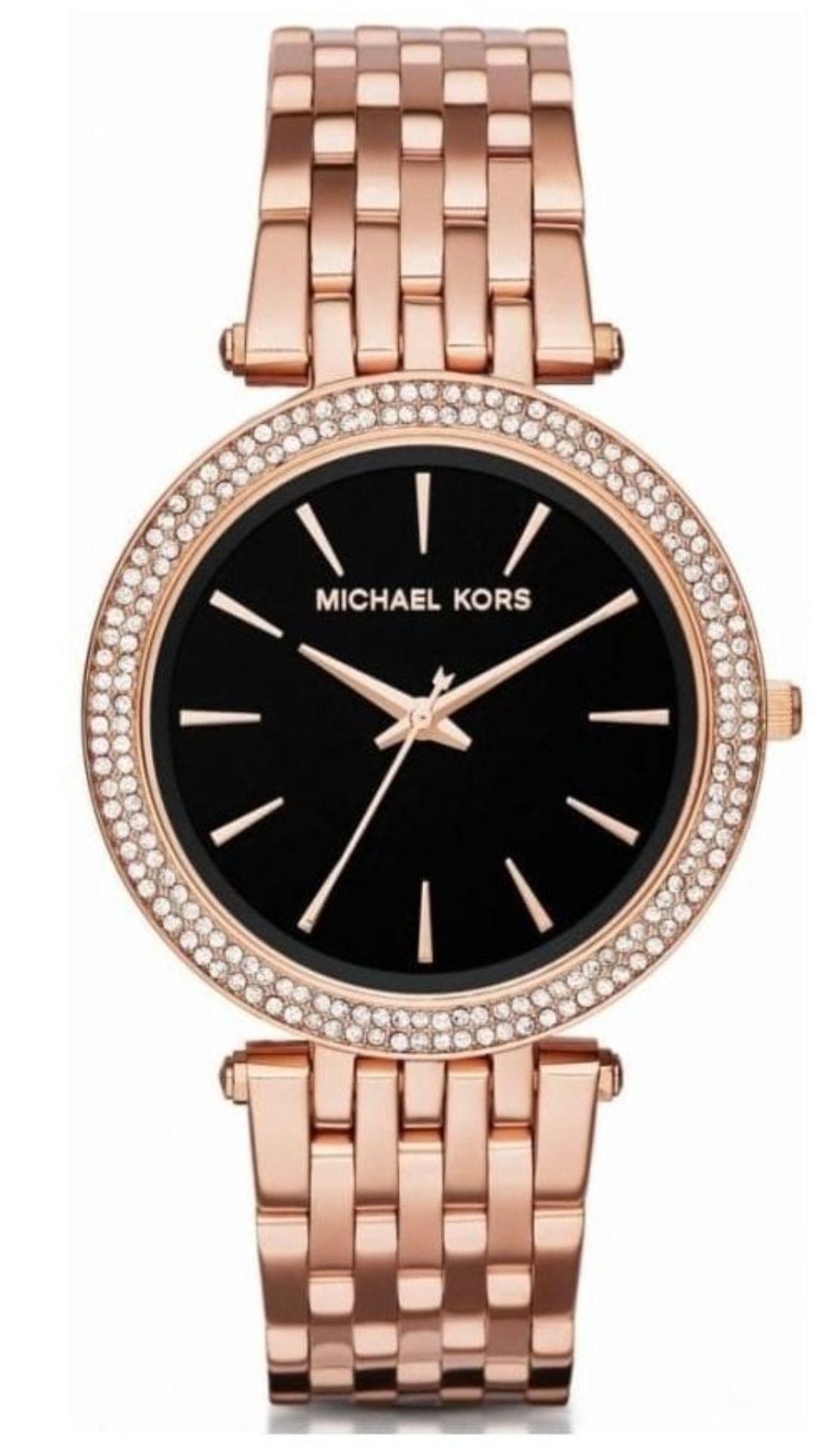 MICHAEL KORS MK3402 Darci Black & Rose Gold Tone Stainless Steel Ladies Watch