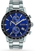 Hugo Boss 1513510 Men's Rafale Blue Dial Silver Bracelet Chronograph Watch