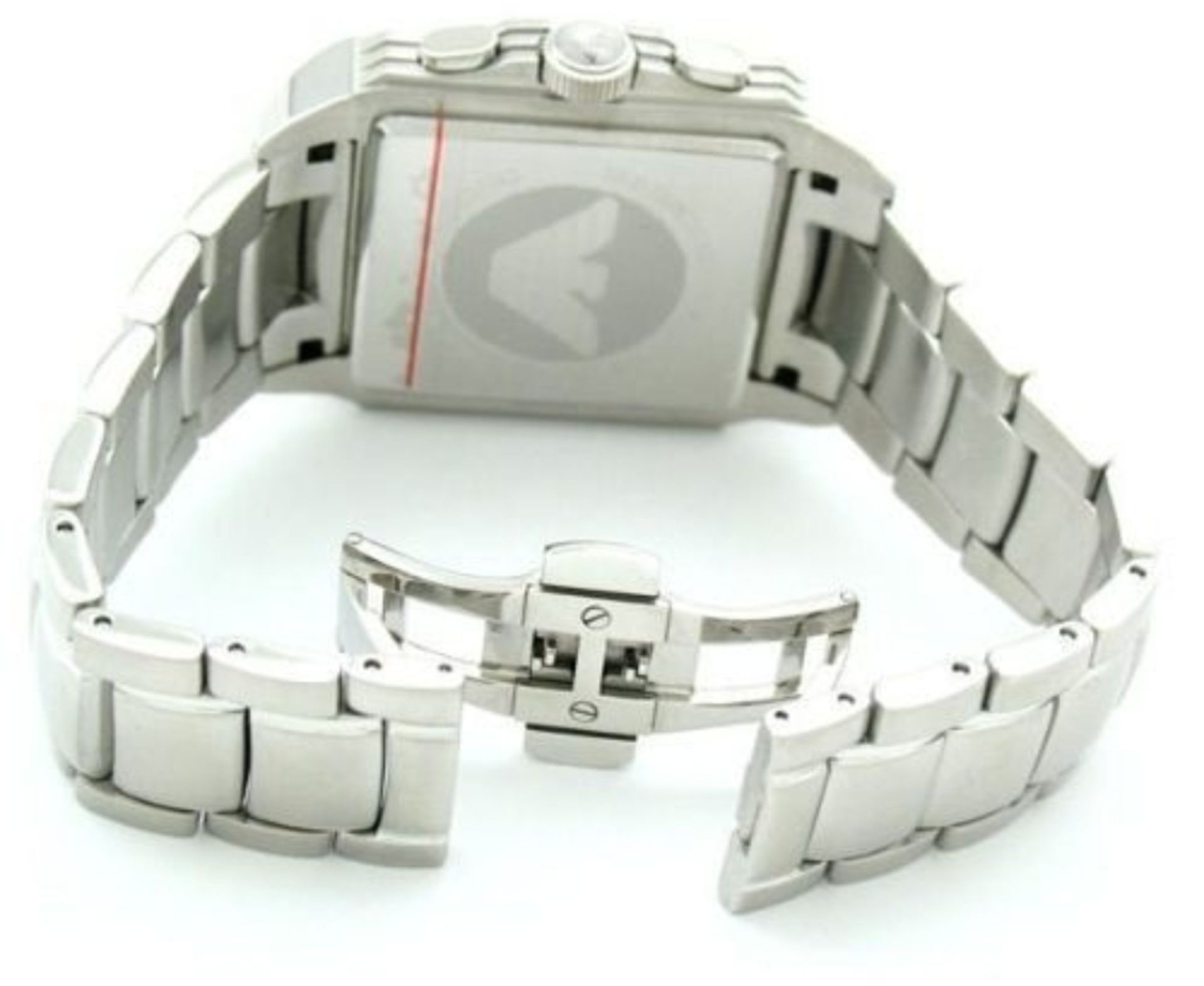 Emporio Armani AR0660 Men's Square Dial Silver Stainless Steel Bracelet Chronograph Watch - Image 5 of 8