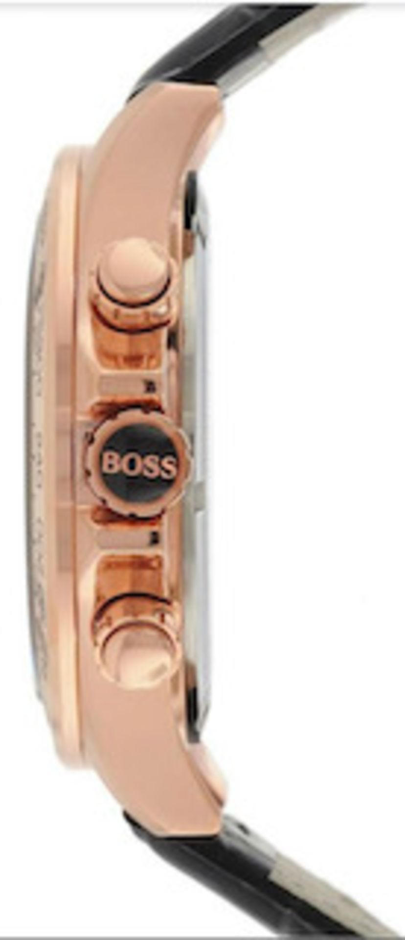 Hugo Boss 1513179 Men's Ikon Rose Gold Bezel Black Leather Strap Chronograph Watch - Image 6 of 8