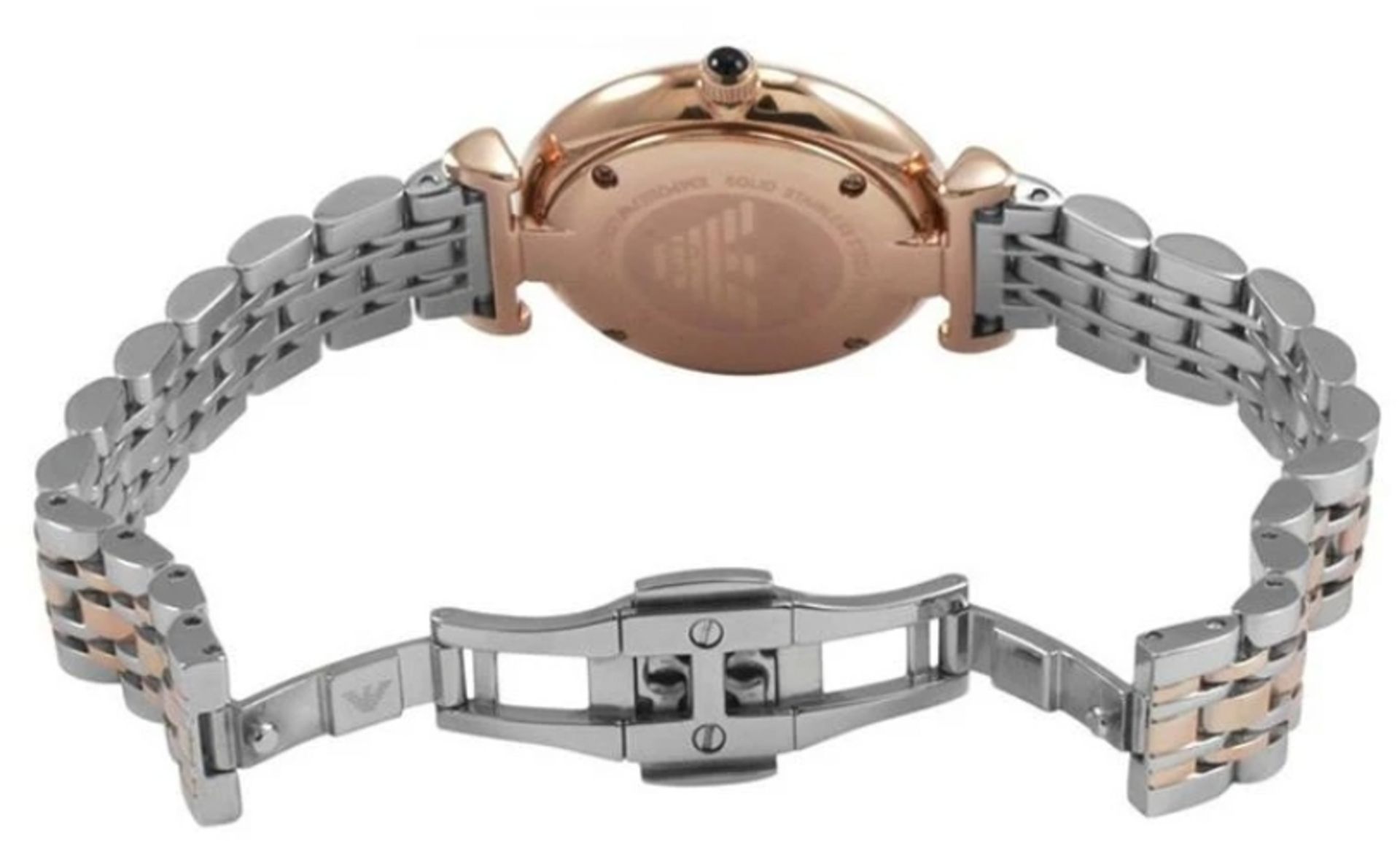 Emporio Armani AR1725 Ladies Gianni T-Bar Two Tone Bracelet Quartz Watch - Image 3 of 7