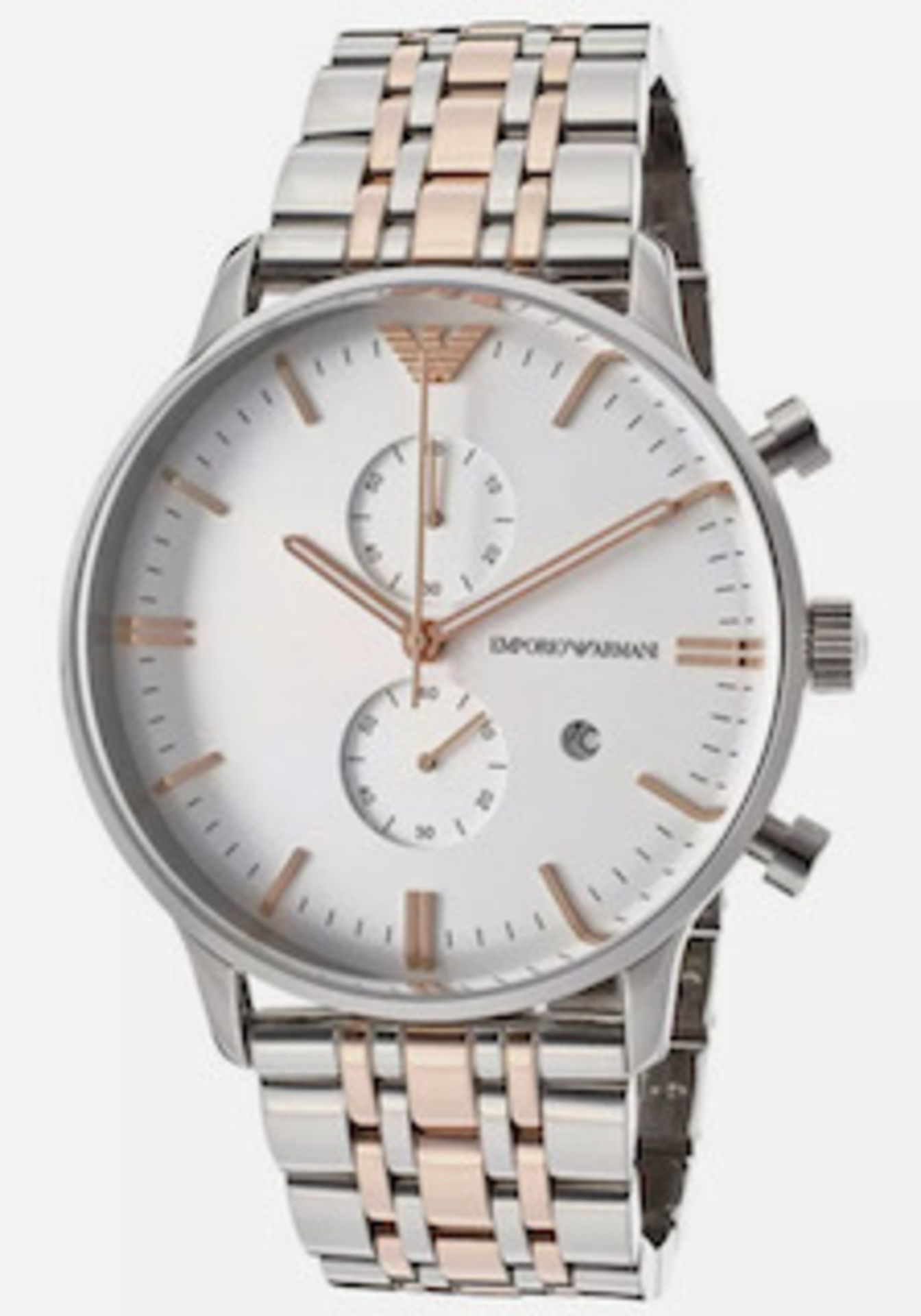 Emporio Armani AR0399 Men's Gianni Stainless Steel Bracelet Chronograph Watch - Image 2 of 7