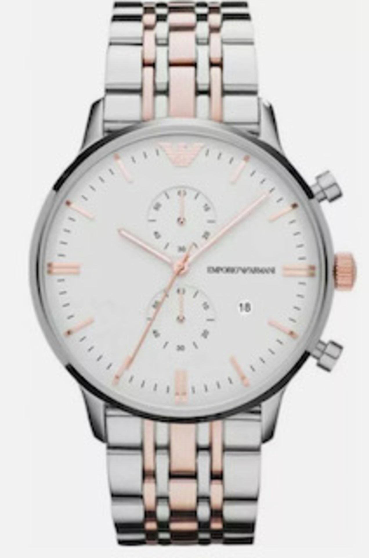 Emporio Armani AR0399 Men's Gianni Stainless Steel Bracelet Chronograph Watch