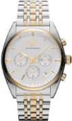 Emporio Armani AR0396 Men's two Tone Gold & Silver Quartz Chronograph Watch