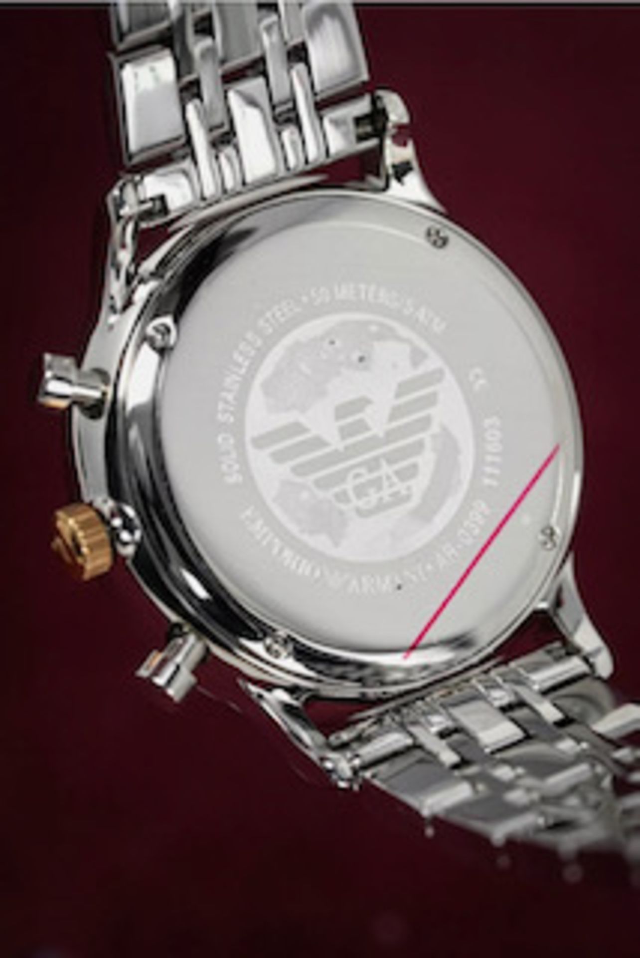 Emporio Armani AR0399 Men's Gianni Stainless Steel Bracelet Chronograph Watch - Image 3 of 7