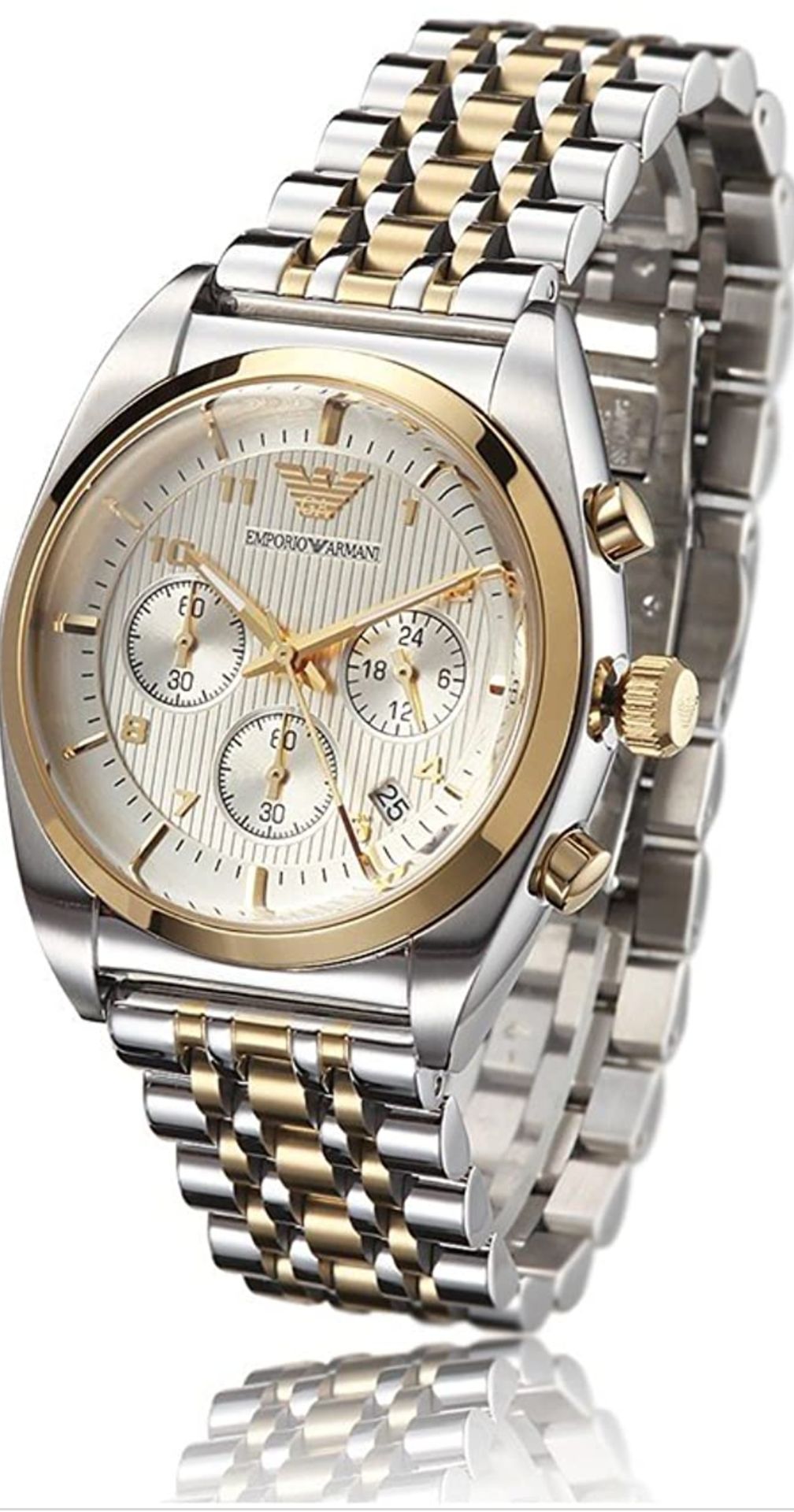 Emporio Armani AR0396 Men's two Tone Gold & Silver Quartz Chronograph Watch - Image 3 of 8