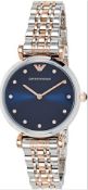 Emporio Armani AR11092 Ladies T-Bar Rose Gold & Silver Bracelet Quartz Designer Watch